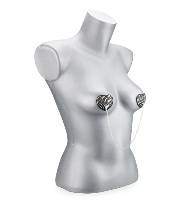 Nippies cœur strass et chaine en métal – Image 7