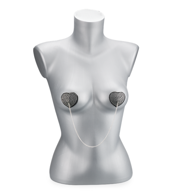 Nippies cœur strass et chaine en métal – Image 6