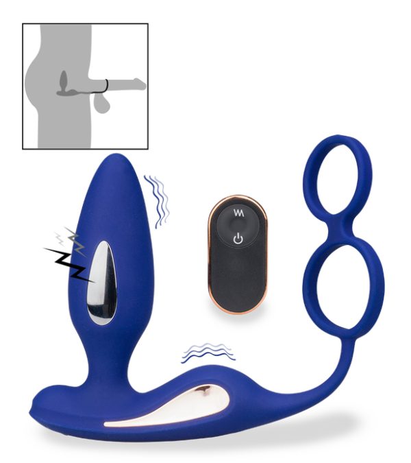 Plug anal vibrations et électrostimulation avec cockring Fever