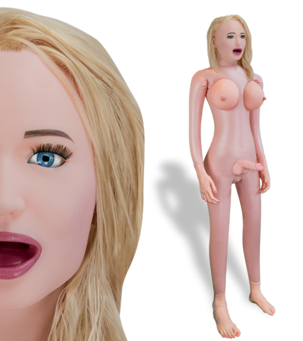 Poupée gonflable suceuse transexuelle blonde Gaby