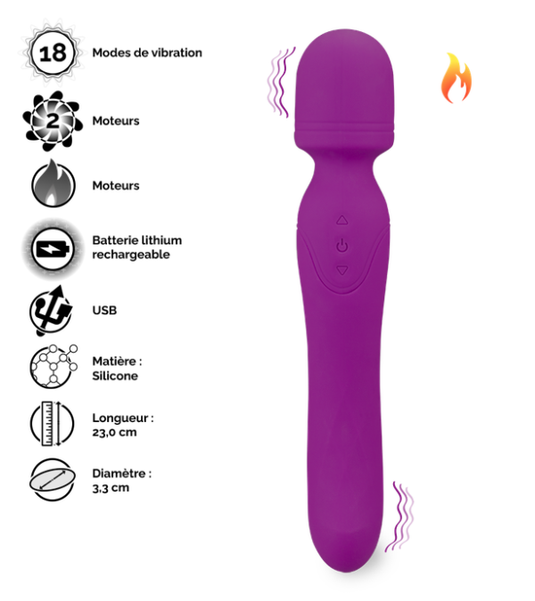 Vibromasseur wand 2-en-1 Heaven